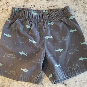Shark Print Shorts -18 Months